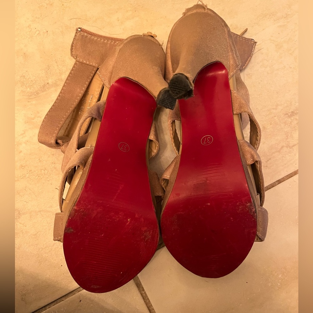 Red soled shoes